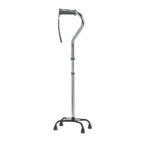 Drive Medical Folding Quad Cane, Small Base, Charcoal