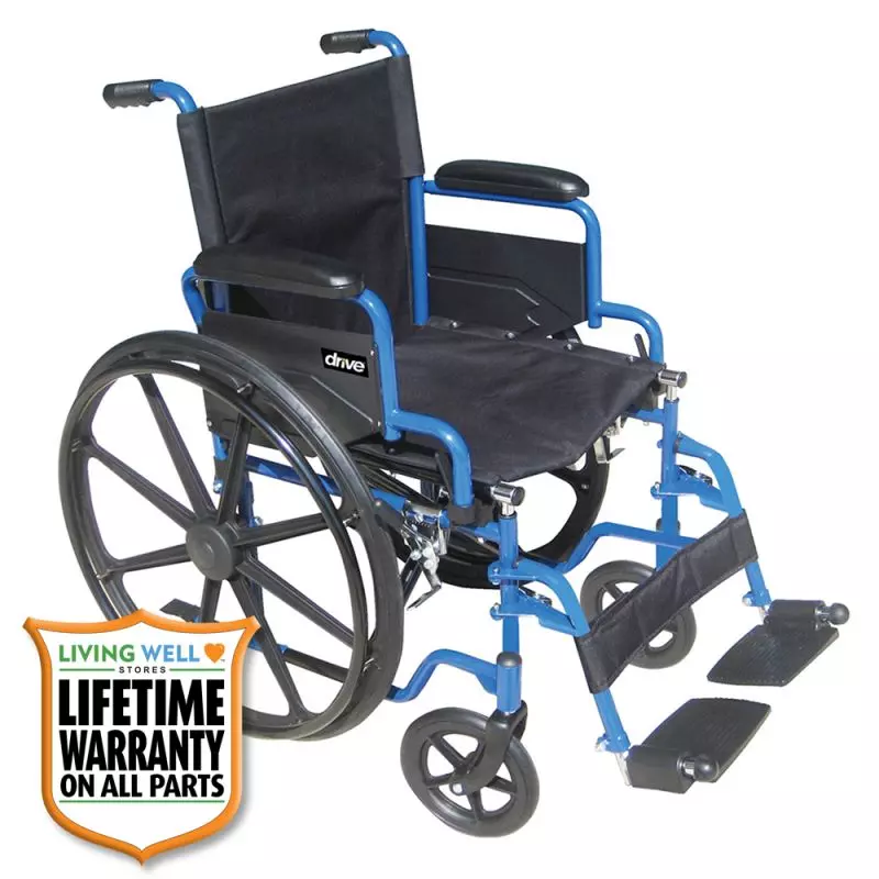 Drive Medical Blue Streak Wheelchair with Flip Back Desk Arms