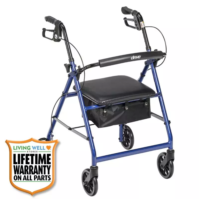 Drive Medical Aluminum Rollator with 6" wheels