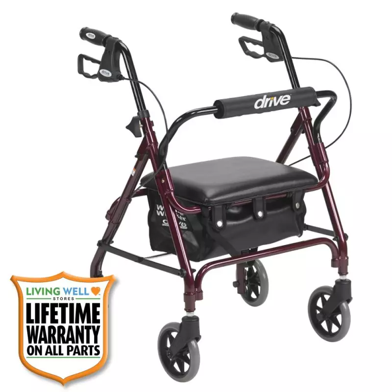 Drive Medical Junior Rollator Rolling Walker with Padded Seat