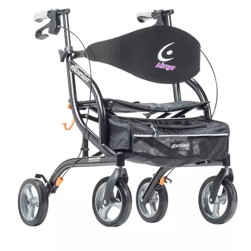 Drive Medical eXcursion XWD Heavy Duty Rollator Rolling Walker, Pearl Black