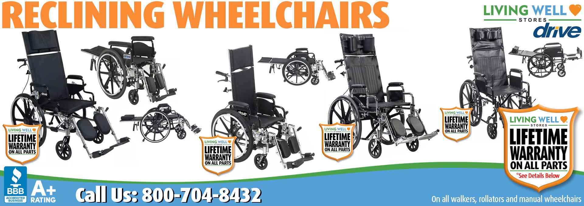 Living Well Stores: Featuring the best selection of Walking Assist and Reclining Wheelchair Products for Sale