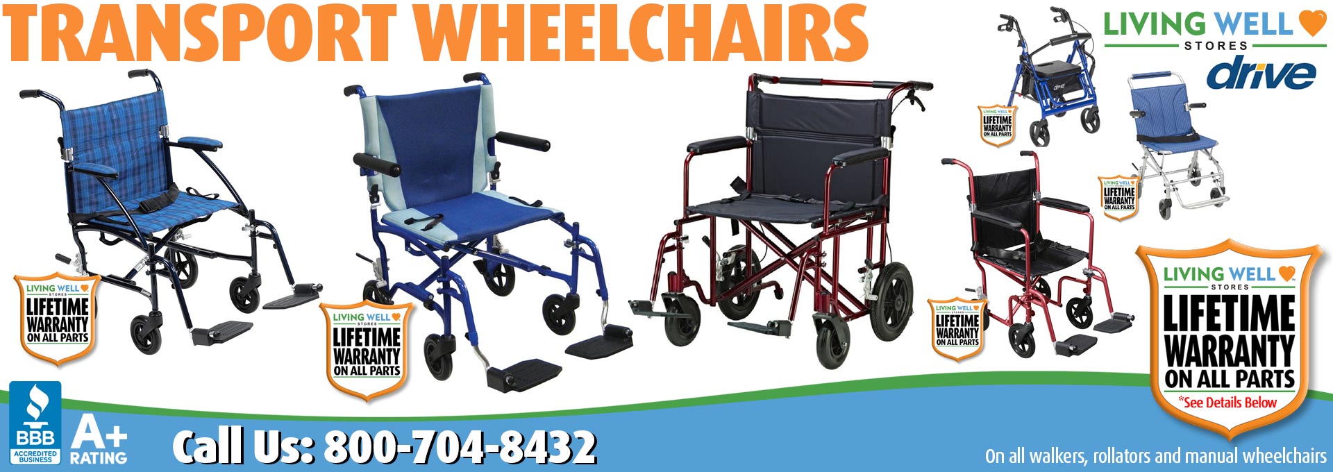 Living Well Stores: Featuring the very best selection of Walking Assist Transport Wheelchair Products for Sale