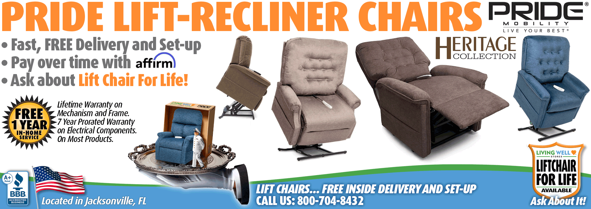 Living Well Stores: Heritage Collection of Power Lift Recliner Chairs by Pride Mobility