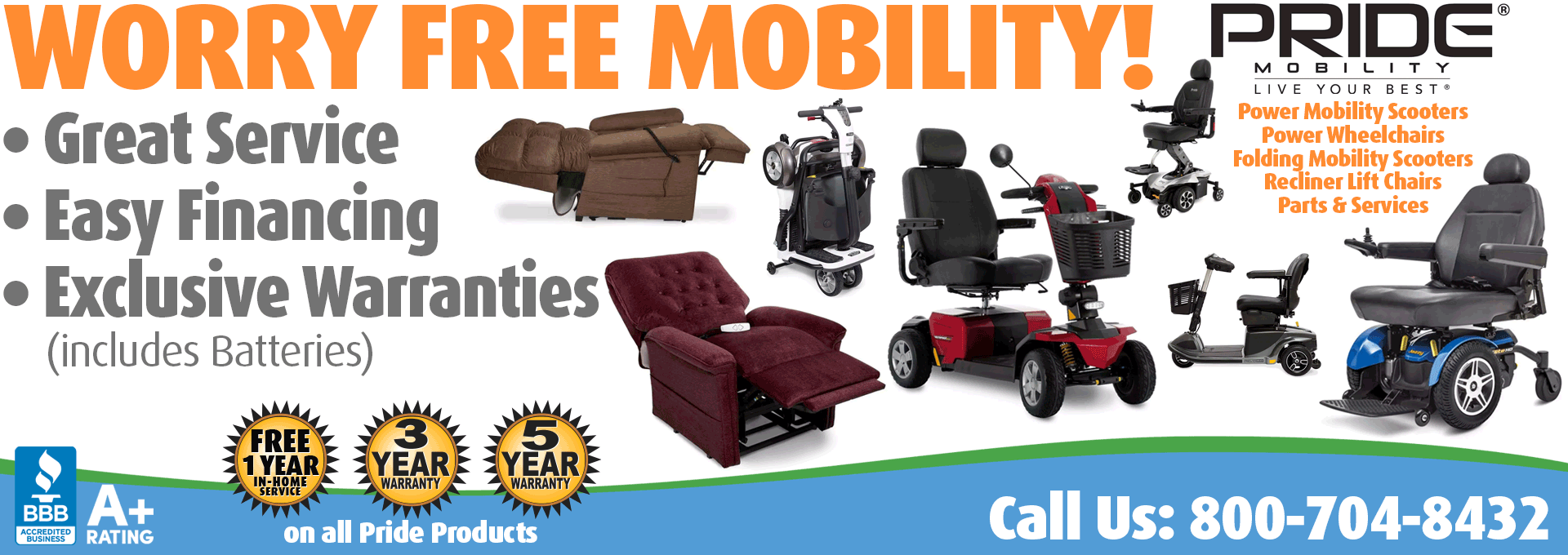Living Well Stores: The Best Mobility products from Pride Mobility, featuring Power Mobility Scooters, Power Wheelchairs, Folding Mobility Scooters, Power Recliner Lift Chairs and Parts and Services