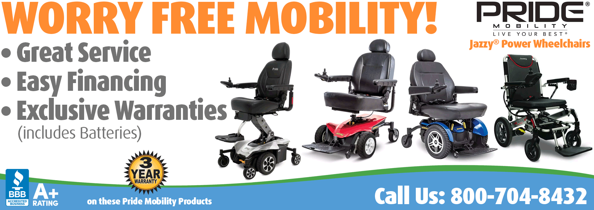 Living Well Stores Sells Jazzy® Power Wheelchairs by Pride Mobility with our own Great Warranties