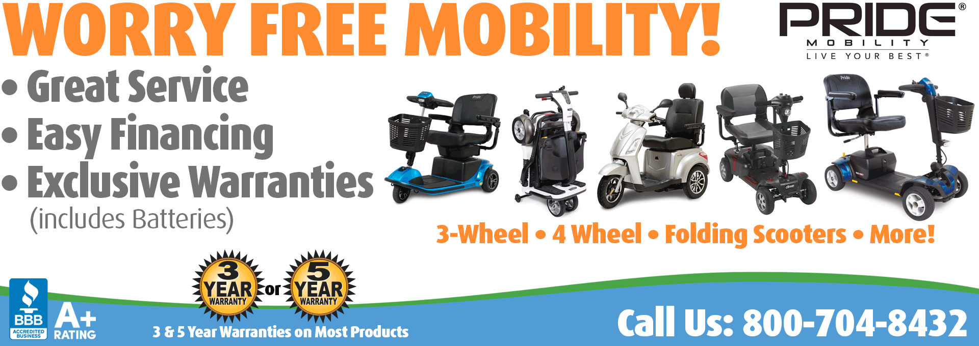 Living Well Stores: The Best from Pride Mobility featuring Power Mobility Scooters, Folding Mobility Scooters, Parts, Services, Accessories