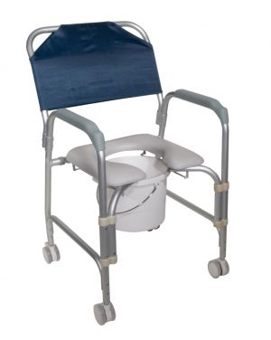 Drive Medical Lightweight Portable -Shower Chair Commode with Casters