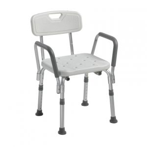 Drive Medical Knock Down Bath Bench with Back and Padded Arms
