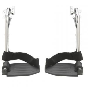 Drive Medical Chrome Swing Away Footrests with Aluminum Footplates, 1 Pair