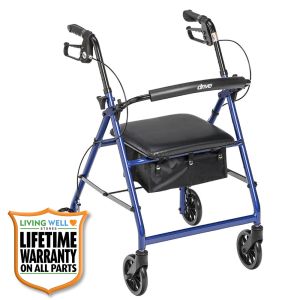 Drive Medical Aluminum Rollator with 6" wheels