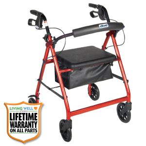 Drive Medical Aluminum Rollator with 7.5" Wheels